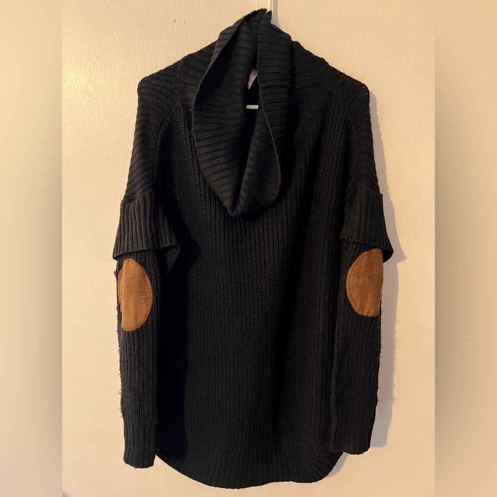 Black turtle neck slouch sweater